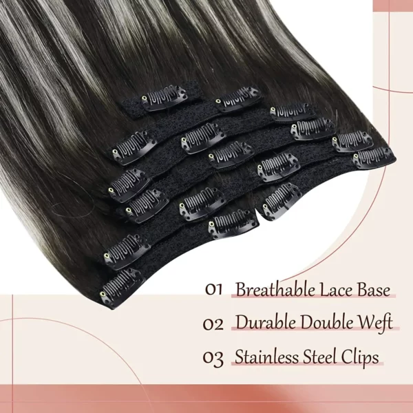 Clip In Hair Extensions Double Weft Straight - Image 3