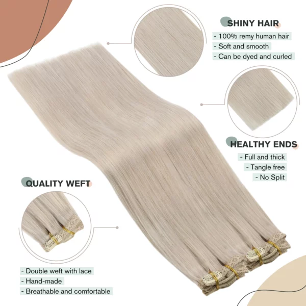 Clip in Hair Extensions Double Weft Remy Hair - Image 29