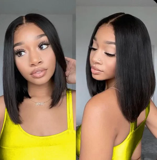 Glueless Short Bob Wig Lace Front Glueless Straight Lace Closure - Image 5