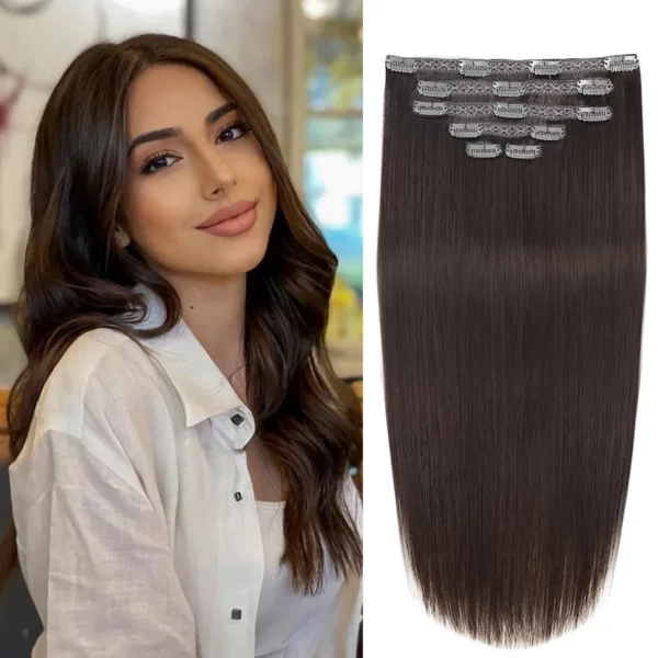 Clip in Hair Extensions Straight Remy Ombre - Image 15