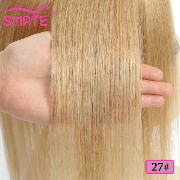 Remy Topper Hair Piece with Bangs - Image 8