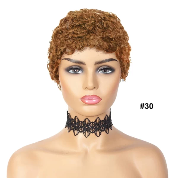 Short Curly Pixie Cut Brazilian Glueless Afro Kinky - Image 8