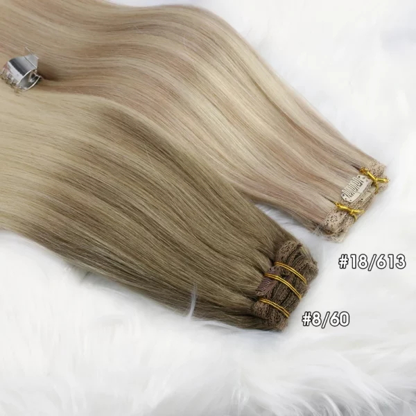 Clip in Hair Extensions Double Weft Remy Hair - Image 2