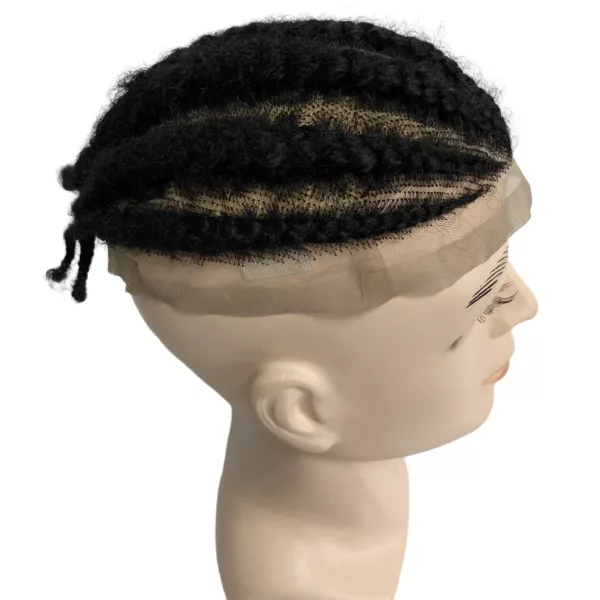 Afro Corn Braids Full Lace Toupee for Men