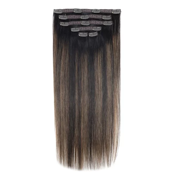 Clip in Hair Extensions Straight Remy Ombre - Image 5