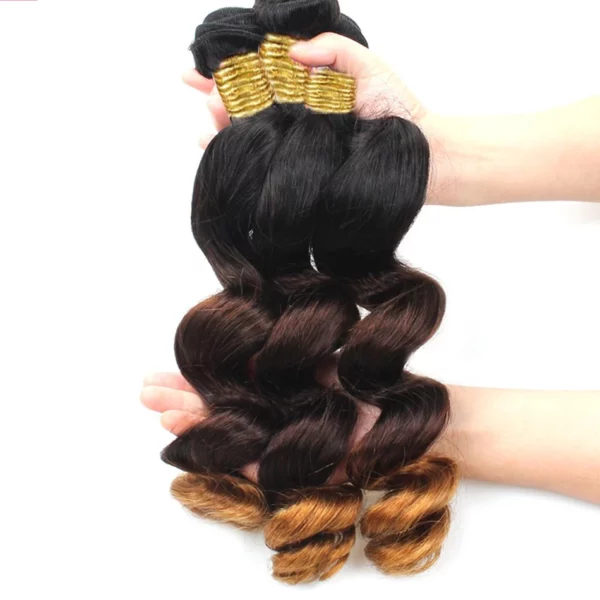 Malaysian Ombre Lace Closure Weaves Bundles - Image 4