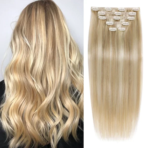 Hightlighted Clip in Hair Extensions - Image 8