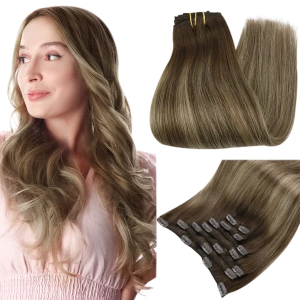 Clip In Hair Extensions Double Weft Straight - Image 21
