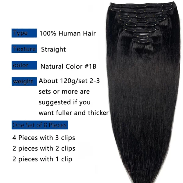 Brazilian Clip In Hair Extensions - Image 4