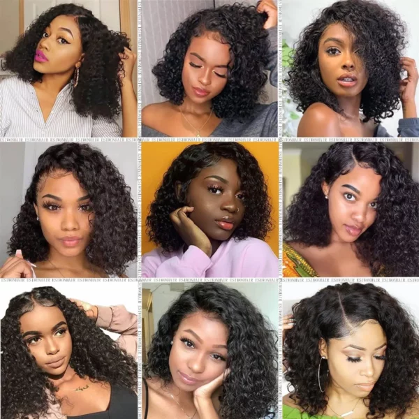 Brazilian Curly Bob Lace Front Wig - Image 4