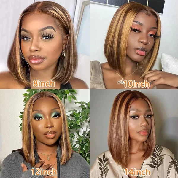 Ombre Glueless Highlight Straight Lace Front Wigs - Image 2