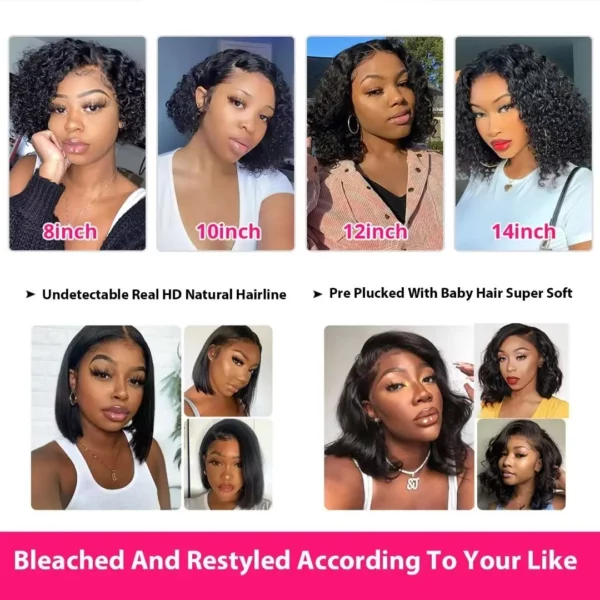 Glueless Human Hair Bob Wigs - Image 4