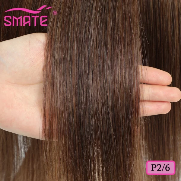 Remy Topper Hair Piece with Bangs - Image 10