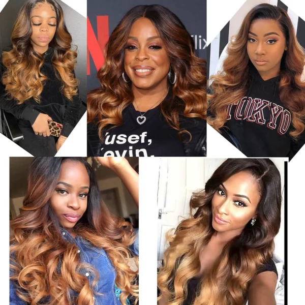 Malaysian Ombre Lace Closure Weaves Bundles - Image 9