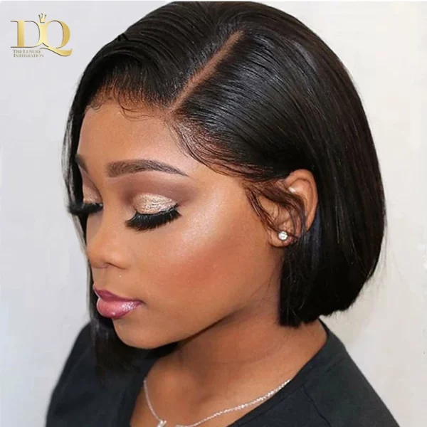 Remy Brazilian Straight Bob Wigs T Part Lace Frontal