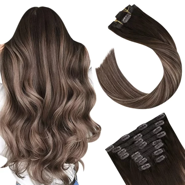 Clip in Hair Extensions Double Weft Remy Hair - Image 13