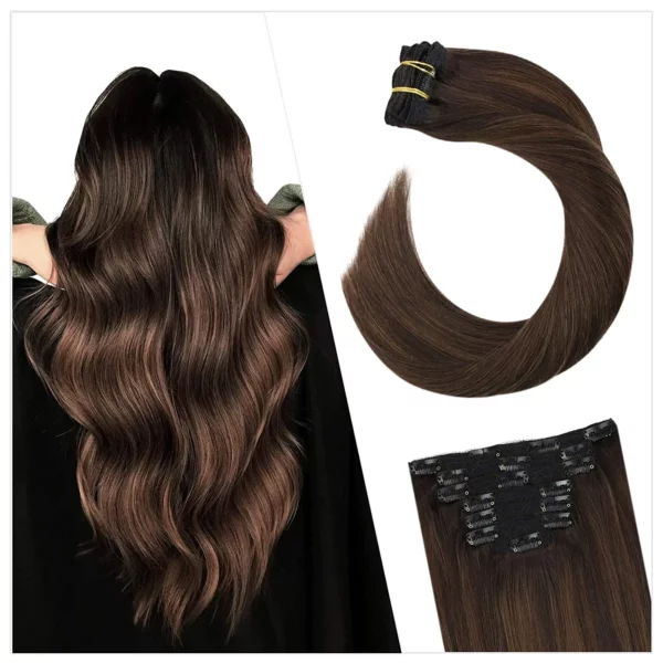 Clip in Hair Extensions Double Weft Remy Hair - Image 8