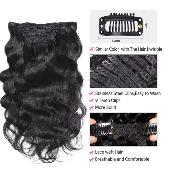 Body Wave Clip In Extensions - Image 2