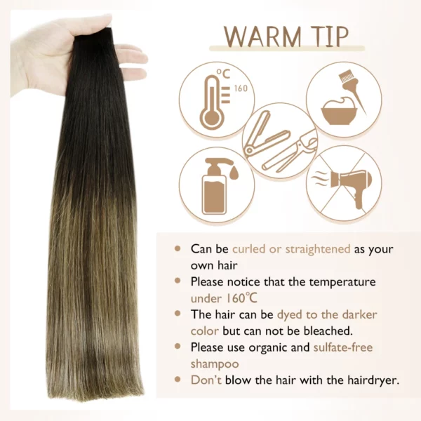 Ombre Tape in Human Hair Extensions - Image 63