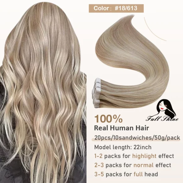 Ombre Tape in Human Hair Extensions - Image 14