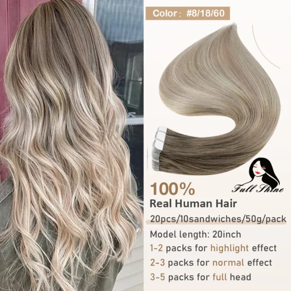 Ombre Tape in Human Hair Extensions - Image 28