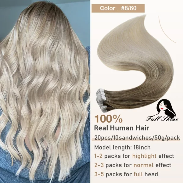 Ombre Tape in Human Hair Extensions - Image 29