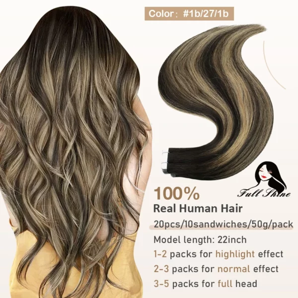 Ombre Tape in Human Hair Extensions - Image 10