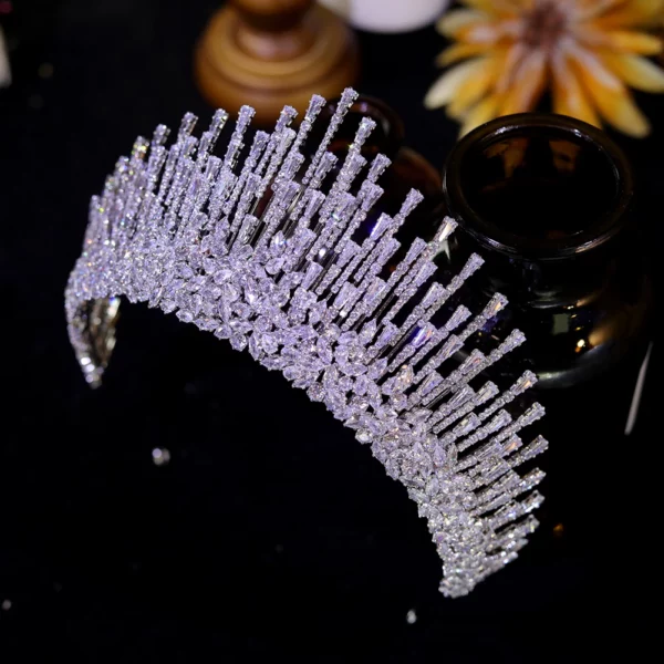 ASNORA New Luxury Cubic Zirconia Big Crown Tiara - Image 13