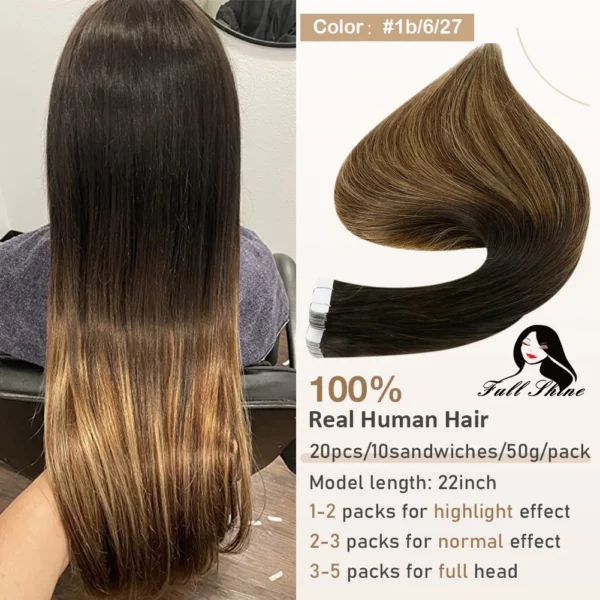 Ombre Tape in Human Hair Extensions - Image 22