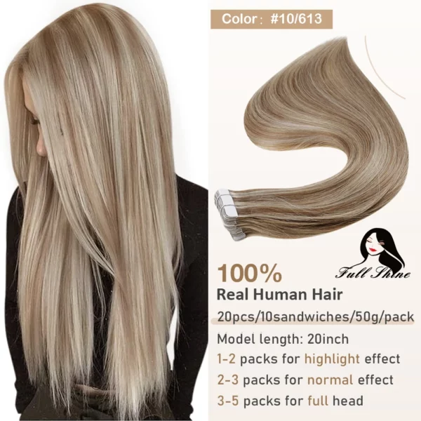 Ombre Tape in Human Hair Extensions - Image 17