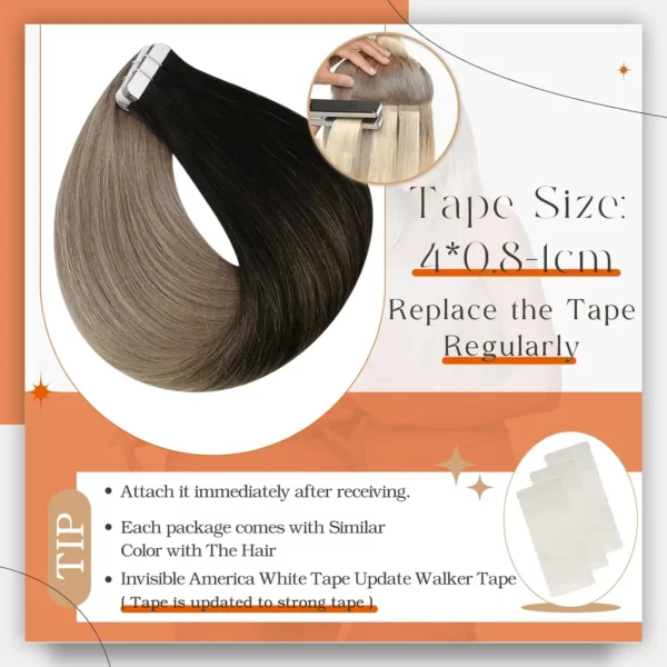 Ombre Tape In Hair Extensions - Image 5
