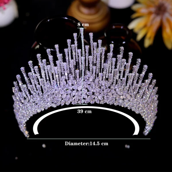 ASNORA New Luxury Cubic Zirconia Big Crown Tiara - Image 6