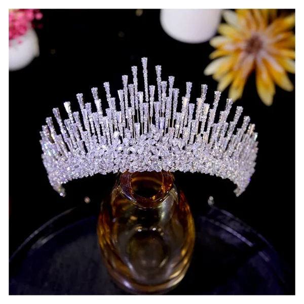 ASNORA New Luxury Cubic Zirconia Big Crown Tiara - Image 8