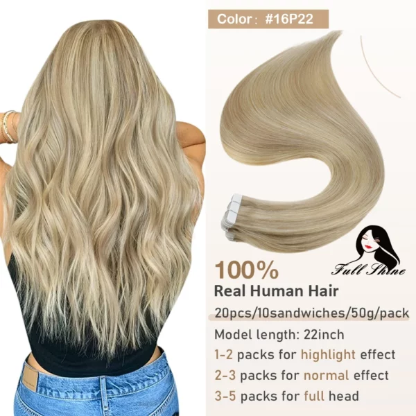 Ombre Tape in Human Hair Extensions - Image 9