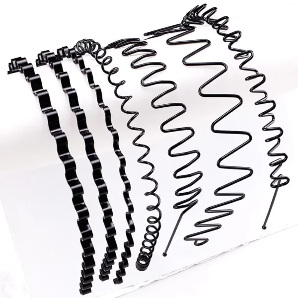 Fashion Black Metal Waved Style Unisex Hair Band - Image 3