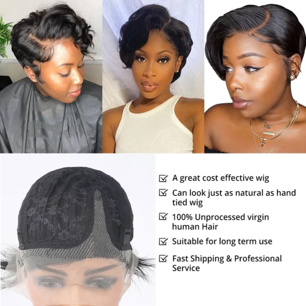 Short Bob Pixie Lace Wig - Image 18