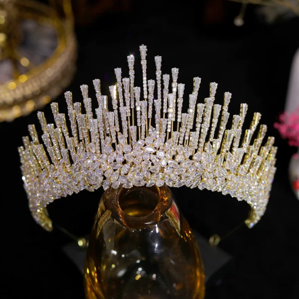 ASNORA New Luxury Cubic Zirconia Big Crown Tiara - Image 7