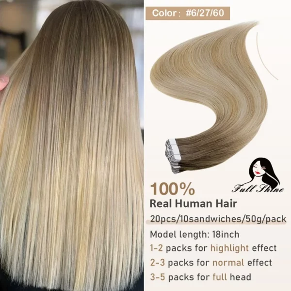 Ombre Tape in Human Hair Extensions - Image 13