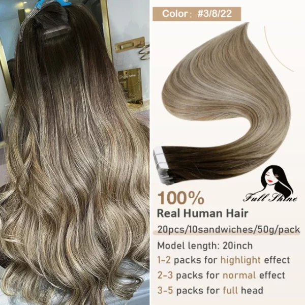 Ombre Tape in Human Hair Extensions - Image 24