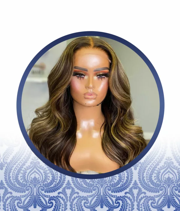 22" Highlighted Bodywave Middle Part Lace Wig