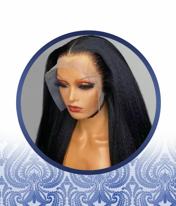 28" Kinky Straight Full Frontal Lace Wig