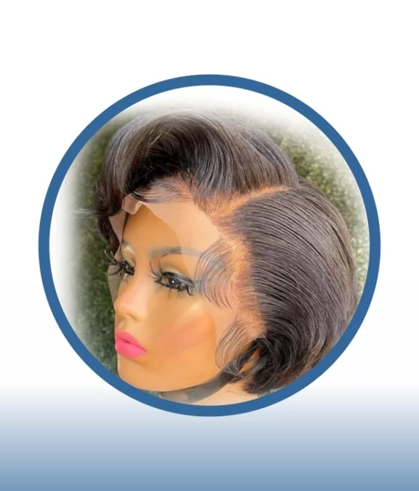 8" Straight Side Part Peruvian Frontal Pixie Wig