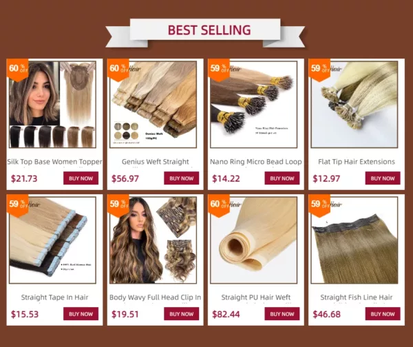 Brazilian Remy Nano Ring Hair Extensions - Image 39