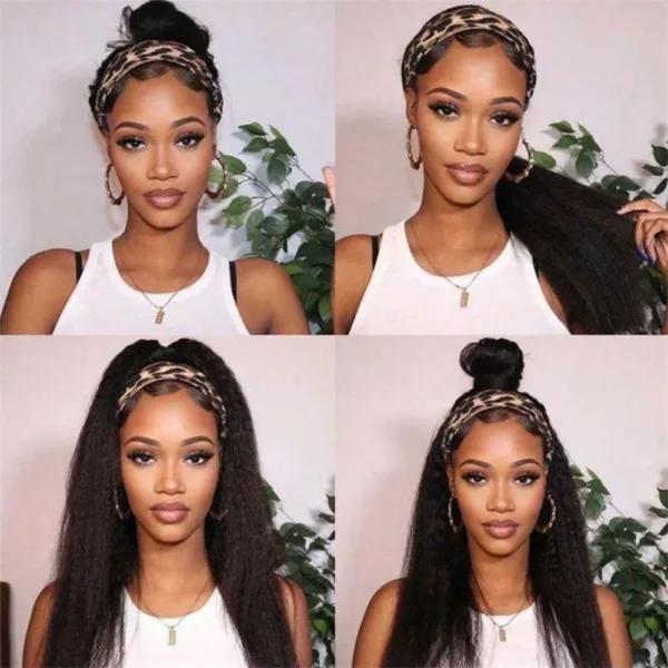 Kinky Straight Human Headband Wig - Image 6