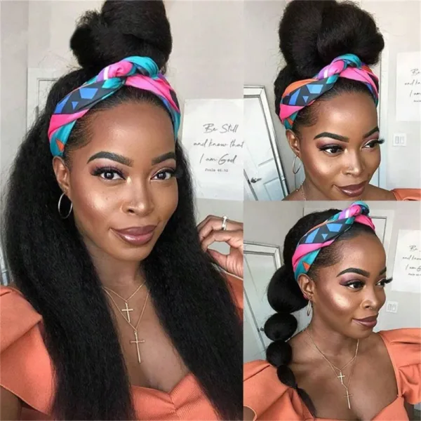 Kinky Straight Human Headband Wig - Image 10