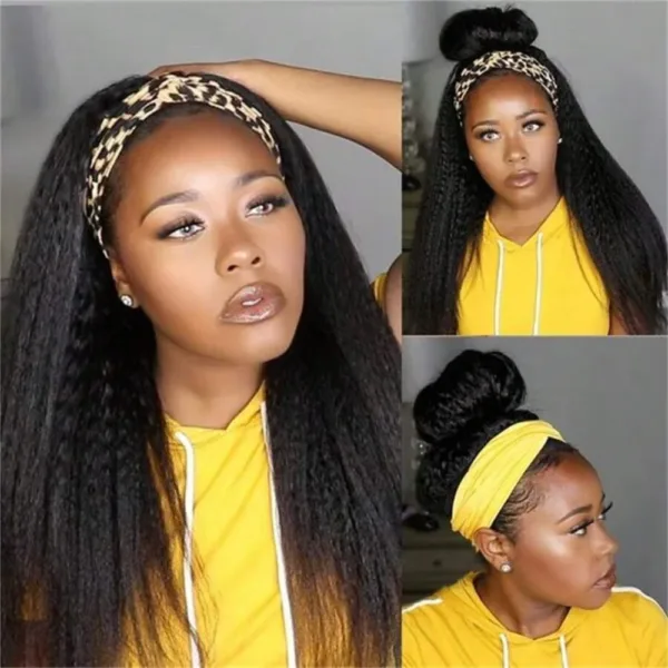 Kinky Straight Human Headband Wig - Image 8