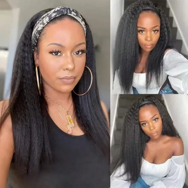 Kinky Straight Human Headband Wig - Image 9