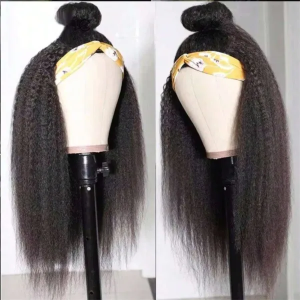 Kinky Straight Human Headband Wig - Image 2