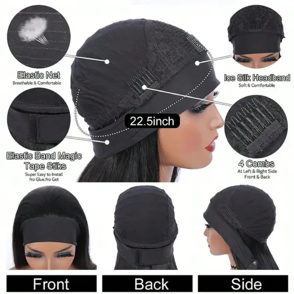 Kinky Straight Human Headband Wig - Image 4
