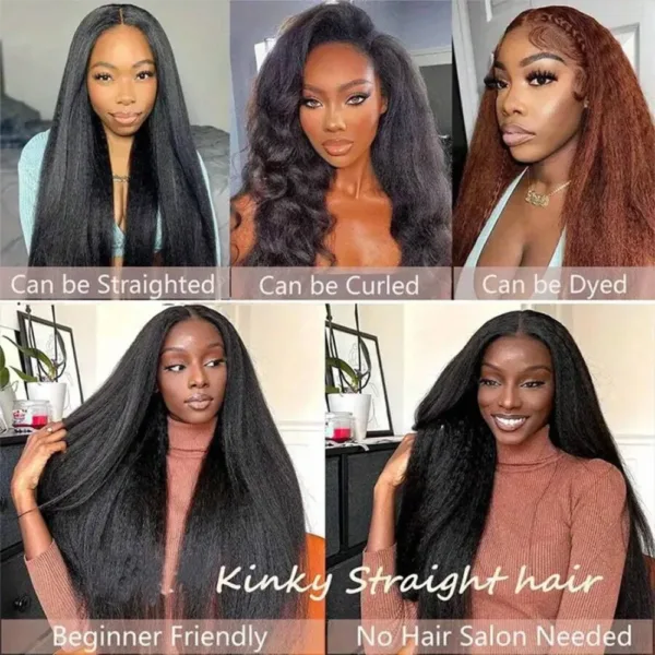 Glueless Kinky Straight HD Wig - Image 11